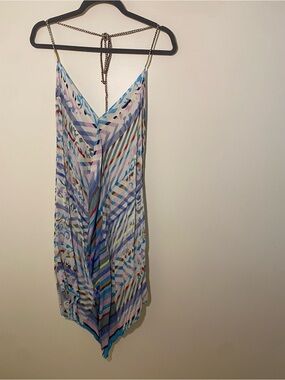Lightweight Blue Striped Women's Swim Coverup